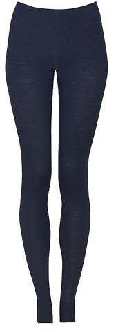 Dilling Damen Merino Leggings 1x1 glatt aus 100% Bio Merinowolle Slim Fit Base Layer atmungsaktiv