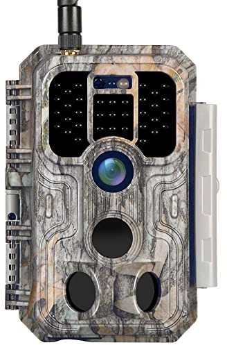 BlazeVideo 4G LTE 120° Mobilfunk Wildkamera 48MP 1296P H.265 Handyübertragung mit SIM Bewegungssensor,IP 66 Wasserdicht Nachtsicht Wildkamera,2,4 LCD Display, und 32GB SD Karte