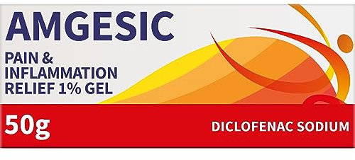 Amgesic Pain Relief 1% Gel - Deep Relief Diclofenac Gel - Anti-Inflammatory Gel for Back and Muscle Pain Relief, Aches, Stiff Joints and Swelling, 50 g (Pack of 1), 60.0 grams