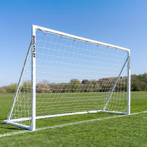 QuickPlay Q-Fold 10x6 Folding Soccer Goal - Weatherproof PVC, Backyard