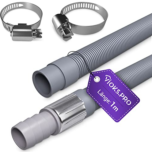 Viоks.pro Waschmaschine Ablaufschlauch Verlängerung 1m 19-22mmØ - Waschmaschinenschlauch Verlängerung Abwasserschlauch Temperaturbeständig von -20° bis +90° C für Spülmaschine Waschmaschine