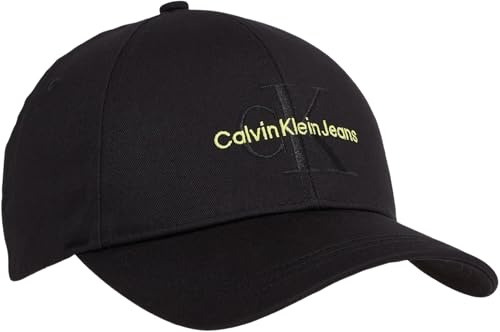 Calvin Klein Damen Cap Monogram Basecap, Schwarz (Black/Sharp Green), Einheitsgröße