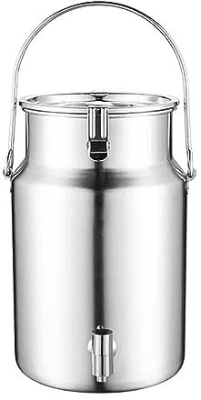 Milchkanne Milchtransporteimer, 5L/10L Milcheimer, 304 Edelstahl Milchkanne Für Flüssigkeit Solide Lagerung, mit Silikondichtung für Wein,Öl, Saft Behälter 10L