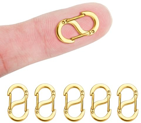 Goiern 5 Stück Doppelöffnungs-Verkürzer-Verschluss, Halsketten-Verschluss und Verschlüsse, Edelstahl-S-Lock-Armband-Verbindungsstück, Halsketten-Clip