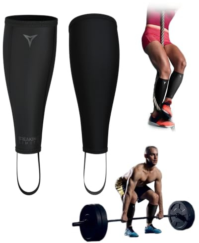 Breaking Limits Deadlift Socks - Shin Guards - Schienbeinschutz | 7mm Neopren, Silikonstreifen, Fußschlaufen, Muskelregeneration, Deadlifts, Paar, 4 Größen, Rutschfest
