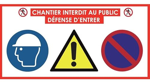 Cartello di affissione cantiere: cantiere vietato al pubblico, difesa di entrare