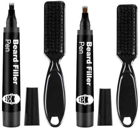Relleno de barba para hombres,Pluma de relleno de barba para cabello - con cuatro puntas Marcador de pelo de lápiz de barba impermeable para pintura de barba, hombres, mujeres
