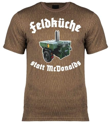 Herren NVA T-Shirt Strichtarn Feldküche DDR NVA Gulaschkanone Kultur Größe M bis 4XL