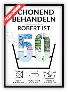 dockyardos® Geldgeschenk zum 50. Geburtstag | Geld kreativ verschenken | Waschgang | Schonend behandeln | Geschenkidee für Mann und Frau | Lustiges Geschenk für Mädchen und Junge