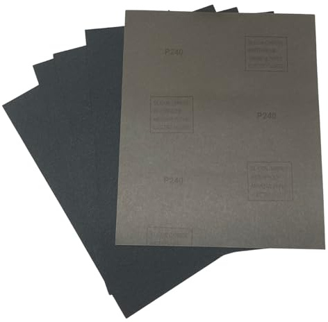 Wet&Dry Sandpaper Sheets // 230mmx280mm Quality Silicone Carbide Sanding Sheets // P60-P2500 // 10pk (P240 (Medium))