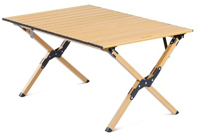 Naturehike Campingtisch, Aufrollen Klapptisch mit Aufbewahrungstasche Tragbarer Leichter Aluminium Camp Tisch für im Freien/Innenbereich Picknick, Wandern Hinterhof（Weiß M）