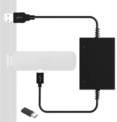 USB Cable for TV & stick Compatible with Fire TV Stick 4K Max, Chromecast, and Other Micro/USB-C Devices (Eliminates Messy Wiring and the Need for AC Adapter) Black