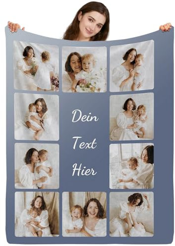 Personalisierte Fotodecke mit eigenem Foto, Decke mit Foto Personalisiert Decke mit Foto, Fotodecke mit Eigenem Foto, Kuscheldecke mit Foto für Vater, Mutter, Kinder, Haustiere (100 * 150cm)