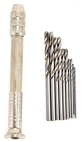 Mavaol Pin Vise Hand Drill Set, 10 Accuracy Drill Bits (1 3mm), Accuracy Drilling, Sturdy Stainless Steel Build, for DIY, Crafts, and Model Making Enthusiasts