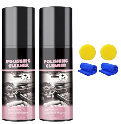 Car Interior Cleaner, 2025 Upgrade 100ml Vehicle Interior Polish Interior Detailer Spray, Waterless Interior Polish Detailer and Cleaner Polishing All Purpose Car Cleaner (2PCS)