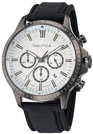 Nautica Reloj Analógico para Hombres de Cuarzo con Correa en Silicona NAPBOS501