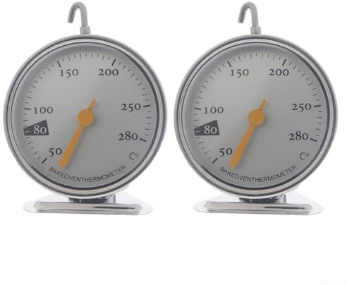 2PC Electric Oven Thermometer with Easy to Read Dial, for Temperatures from 50 to 280 Degrees Celsius