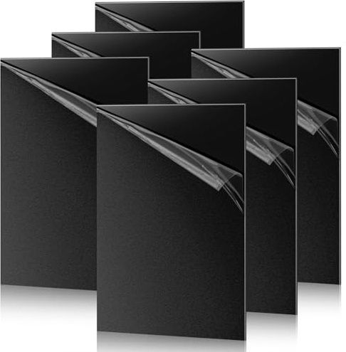 6 Stück Acrylglas Platte Schwarz Kunststoffplatten Acrylplatte Plastikplatte Acryl Kunststoffplatte für Display Bilderrahmen Gemälde DIY Crafts Tischaufsteller Heimdekoration (20 x 30 cm)