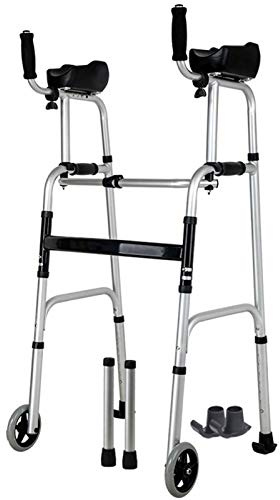 QHLMLL Mobility Walker Gehhilfe mit Rädern, Y-klappbarer Rollator mit Vier Rädern, leichte tragbare Toilettensicherheitsgeräte für die Rehabilitation älterer Menschen mit Behinderungen, zusätzliche