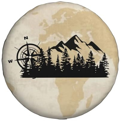 Spare Wheel Cover Compass Tire Covers Weatherproof 15inch WC70