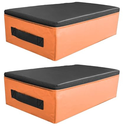 F Fityle Almohadilla de caída silenciosa para Levantamiento de Pesas con asa de fácil Transporte, cojín de protección para el Suelo para Entrenamiento de Press, Naranja Negro
