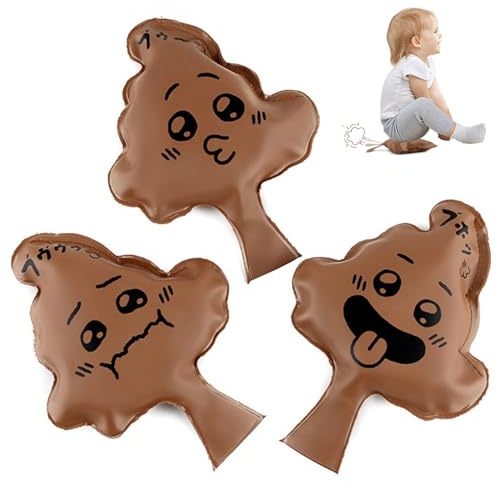 Suxdlan 3 Stück selbstaufblasende Furzkissen für Kinder, Furzgeräusche, Streichspielzeuge, wiederverwendbar, tragbare Gag-Geschenke