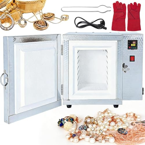Ostreemaner Forno di Sinterizzazione Elettrico 1500 W, Forno Ceramica, con Regolatore di Temperatura, Display Digitale in Tempo Reale, Temperatura Costante di 800 ℃, Riscaldamento su 4 Lati