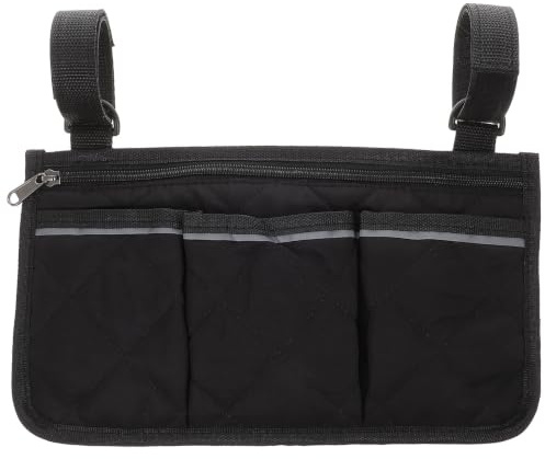 OKUMEYR Rollstuhl Seitentasche Armlehnentasche mit Reflektierendem Band Leicht und Strapazierfähig Hängende Aufbewahrungstasche für Elektrorollstuhl und Scooter Organizer