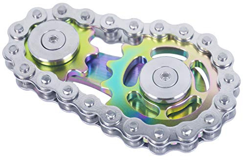 DMaos Fidget Spinner, Linkage Bike Chain Spinner Design 2 växlar Figity Spin Finger Spel, Metall rostfritt stål hållbar mekanik med släta lager, Figit Toy för vuxna barn - Färgglada
