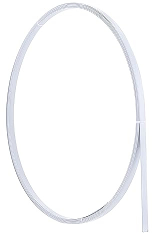 BENECREAT 6m/6.5Yards White Spring Steel Boning, 10x1.2mm Boning for Sewing Plastic Covered Steel Boning for Bridal Dress Bustle, Crinoline Boning