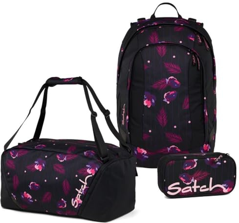 Satch Air Schulrucksack Set 3tlg. inkl. Schlamperbox und Sporttasche (Mystic Nights)