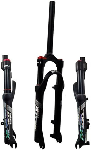 AADDFDD 20 24 Zoll Fahrrad Luft Öl Federgabel MTB Mountainbikes Vorderradgabeln 80mm Federweg Abstand Hub 100mm 9mm QR 1 1/8'' Gerades Rohr Schulter Line Lock