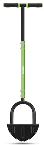 WORKPRO 40-Inch Edger Lawn Tool, Heavy Duty Lawn Edger, Half Moon Steel Saw-Tooth Blade with Wide Footplate & Ergonomic T-Grip Handle, Manual Border Grass Edger for Lawn, Sidewalk & Garden Landscaping