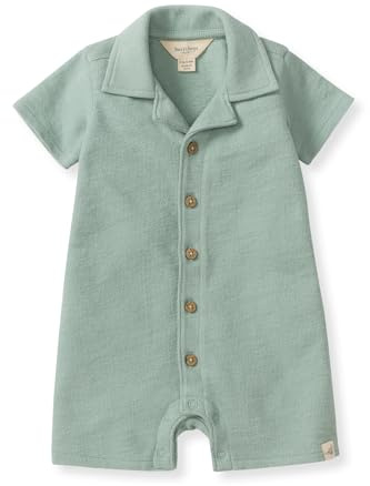 Burts Bees Baby Boys Romper - Made with 100% Organic Cotton, One-Piece Outfit Boy Clothes for Sizes Newborn to 24 Months