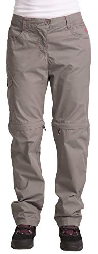 Trespass Rambler Convertible, Pantaloni Impermeabili con Protezione UV e Gambe Removibili Donna, Colore: Grigio Tempesta, M