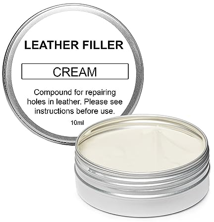 Scratch Doctor Leather Filler Repair Compound Fill Holes Cracks Scratches Scuffs on Leather Furniture Car Seats Shoes and Bags (Cream, 10ml)