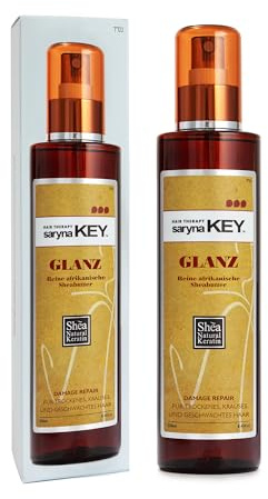 Saryna Key Damage Repair Spray Gloss - Shea Butter Rich in Vitamins A, E and F, Amino Acids and Keratin Ensures Hair Becomes Silkily-Soft, Flexible and Radiant (250ml)