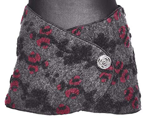 Namsa - NIERENWÄRMER aus 80% Wolle, 20% Polyester, Hüftschmeichler, Cacheur, Wollschal, HÜFTGÜRTEL mit silberfarbenem Metallknopf - Rosette -