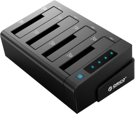 ORICO 40TB USB 3.0 to SATA I/II/III 4 Bay External Hard Drive Docking Station for 2.5 or 3.5 inch HDD, SSD with Hard Drive Duplicator/Cloner Function [4 x 10TB]-6648US3