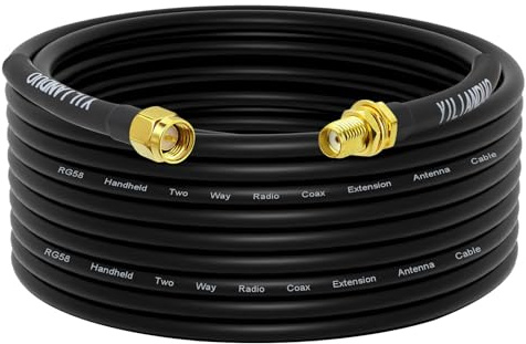 YILIANDUO Câble d'Antenne SMA RG58 15M/49.21ft SMA Mâle à Femelle