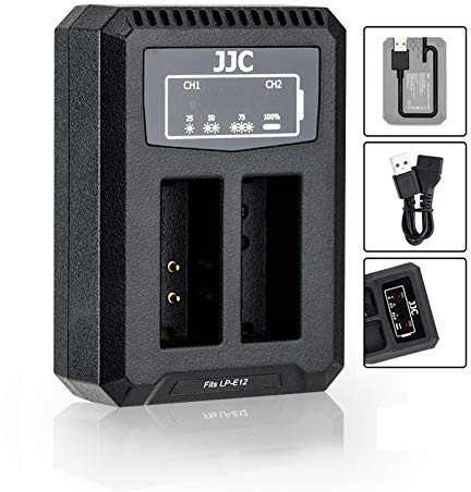 LP-E12 USB Dual Akku-Ladeger盲t f眉r Canon EOS M, M2, M10, M50, M100, M200, 100D Kameras f眉r Canon LP-E12 Akku, Canon Batterieladeger盲t LC-E12