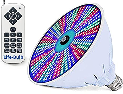 Life-Bulb Color Pool Light Bulb, LED Pool Lights for Inground Pool, Replacement Bulb for Pentair, Hayward Pool Lights or Other Screw in Type Bulbs 12V 500W Equivalent, Lifetime Replacement Warranty
