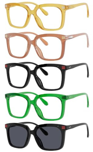Eyekepper 5er Pack Modische Lesebrille - Größe Rechteckig Lesehilfe für Damen +2.50