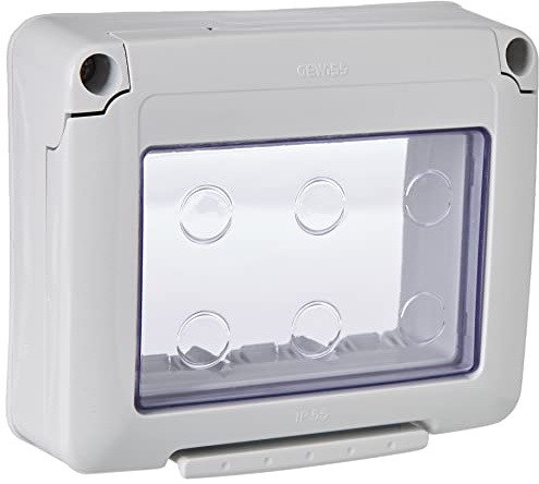 GEWISS - DY01009 coperchio di ricambio contenitore stagno IP 55 a 3 posto per serie 27 COMBI comprensivo di viti