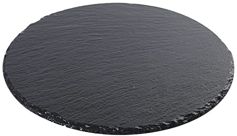 Tcrogsciss Round Slate Cheese Board Plate Slate Stone Tray 9.8 * 9.8 Inch