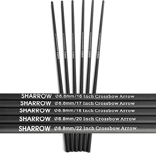 HNZMDY 12x Tiro con Arco Pernos de Ballesta de Carbono Flechas de Ballesta 20 Pulgadas 22 Pulgadas Eje de Flechas de Ballesta 16/17/18 Pulgadas Flechas de Carbono para Ballesta (22 Pulgadas)