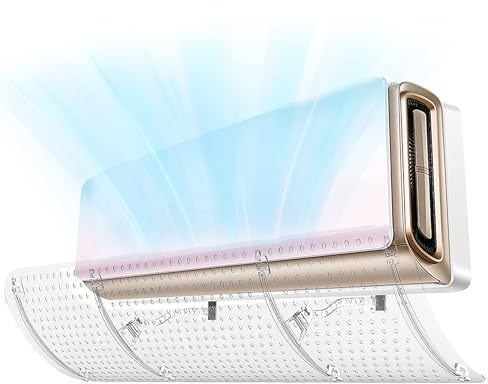 SeeYOLO Deflector de aire acondicionado, sin perforación requerida, parabrisas aire acondicionado (blanco)