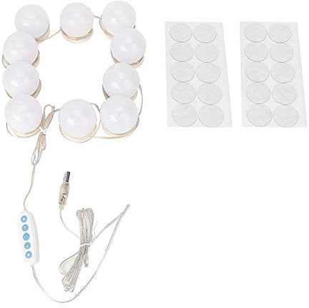 Fyearfly LED Vanity Lights Strip Kit, 10 Stück USB LED 5 Farbtemperatur Glühbirne für Makeup Beauty Tabletop Schminkspiegel