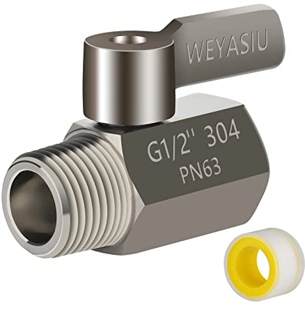 Shower Shut Off Valve with Long Handle, G1/2 304 Stainless Steel Showerhead Shut Off Value, Water Flow Control, Water Volume Adjustment Valve Shower Flow Pressure Regulator