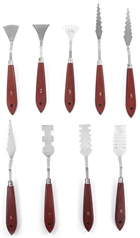 9 Stück Malerei Messer Set, Metall Edelstahl Misch palette Messer, Malerei Messer Edelstahl Paletten messer für Acryl Malerei, Mischen Dicke Farbe Anwendungen